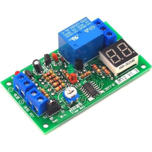 DC 12V Trigger 99 Minutes Adjustable Delay Relay Digital Tube Display Timing Single Chip Relay Module Circuit