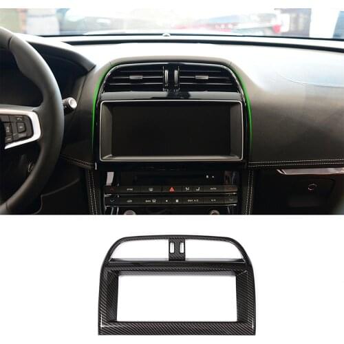 Carbon Fiber Style Interior ABS Plastic Central Control Navigation Screen Frame Trim for Jaguar XE XEL F-Pace X761 Car Accessory