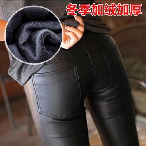 High quality PU Leather Spring Warm Maternity Pants for Pregnant Women High Waist Black Pregnancy Clothes Pregnant Trousers 2018