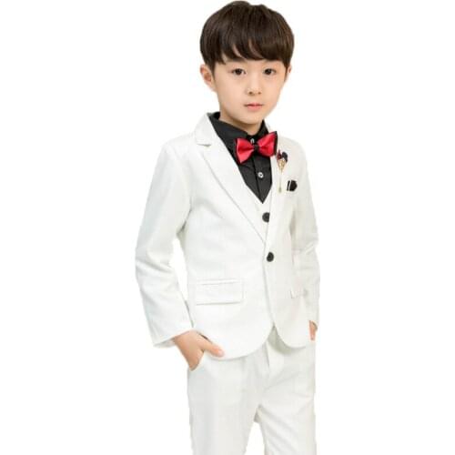 High quality boys Formal suit Birthday Party Kids Dance suits for weddings costume marriage boys blazer 3pcs coat + pants + vest
