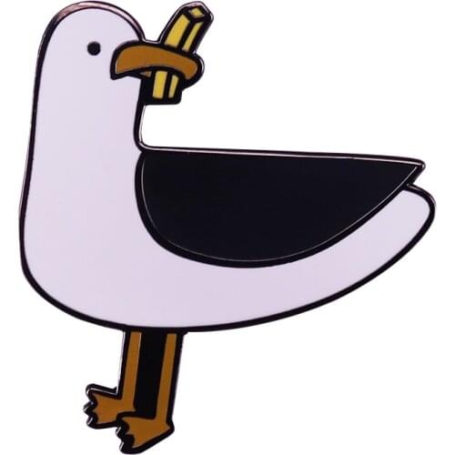 A funny seagull fans enamel pin I don't know if it will stop gulls trying to attack you and steal your fries