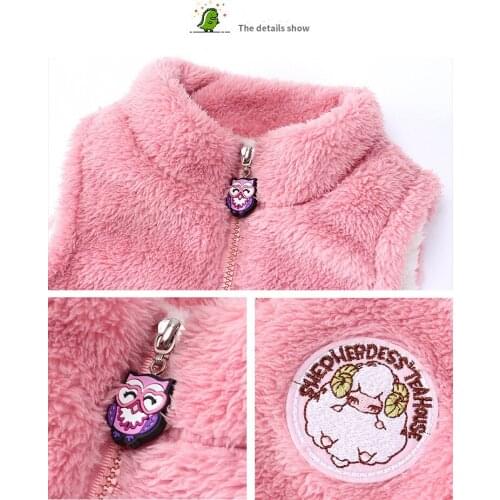 Winter Autumn Thick Warm Kids Vest for Girls Fleece Toddler Sweet Girl Vest Infant Sleeveless Jacket Children Outwear