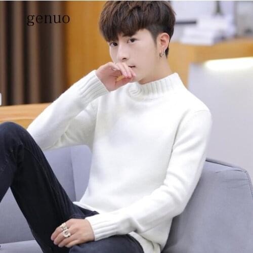 Winter Warm Turtle Neck Sweaters Men Thicken Fleece Long Sleeve Pullovers Soft Male High Neck Jumpers Knitwear