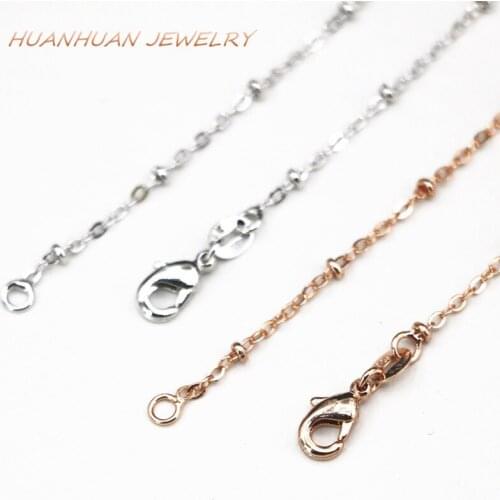 1.5mm Stainless Steel Necklace For Women Silver-Color Rose Gold-Color Chain Party Gifts Round Link Choker Jewelry 18inch B3375