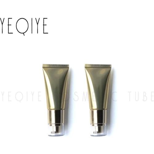 【10PCS】 40ML Gold Aluminum Plastic Squeeze Bottle 40g BB Cream Sunscreen Cream Foundation Refillable Soft Tube Cosmetic Bottles