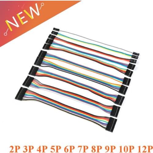 10Pcs Dupont line 20cm 2.54mm Female to Female 2P 3P 5P 6P 7P 8P 9P 10P Color Breadboard Cable Jump Wire Jumper For DIY KIT