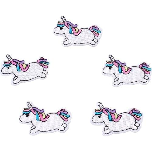 10pcs Embroidery Cute Unicorn Patches DIY Garment Accessories Iron On Sew On Cartoon Animal Stickers Jeans Bags Fabric Appliques