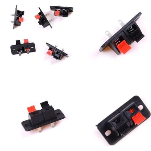 2 Positions 5 Pcs Spring Load Audio Speaker TerminalsTerminal Connector Push in Jack Male to Female WireConnector Quick