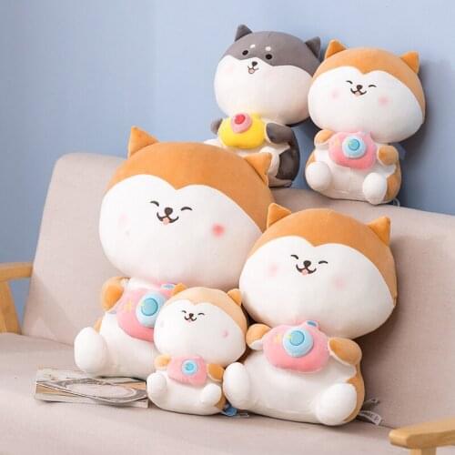 23-50cm Dog Doll Shiba Inu Plush Toy Grey Brown Dog Soft Toy Cute Cartoon Sleeping Toy birthday Gifts For Child Gril Kawaii