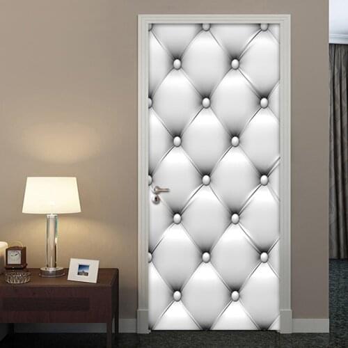 3D Self Adhesive Waterproof Door Sticker Wall Decals European Style Soft Pack Mural Wallpaper Living Room Bedroom Door Stickers