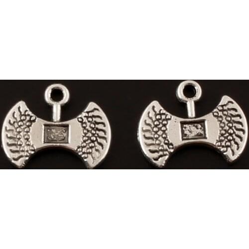 50Pcs Silver Color Ax CharmsTomahawkPendant Findings Accessories DIY Choker Necklaces Dropshipping 16X13mm A173