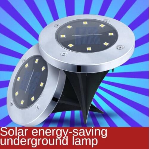 8 12 20 LDE Solar buried lamp 8LED stainless steel outdoor new plug-in grass lamp courtyard garden rainproof villa floor lamp