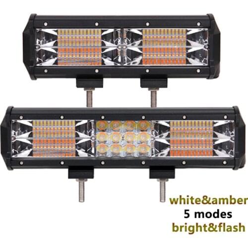 9inch 144W 13Inch 180W Strobe Flash Car LED Work Light Bar Amber White Combo Beam for Offroad 4x4 Truck SUV ATV Boat 12V 24V