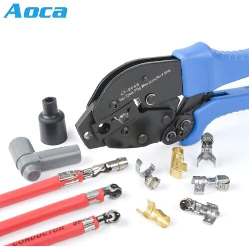 AP-2048 Spark Plug Connector Wire Presser Ignition Terminal Wire Clamp Burner Copper Head Accessories Wire Crimpling Pliers