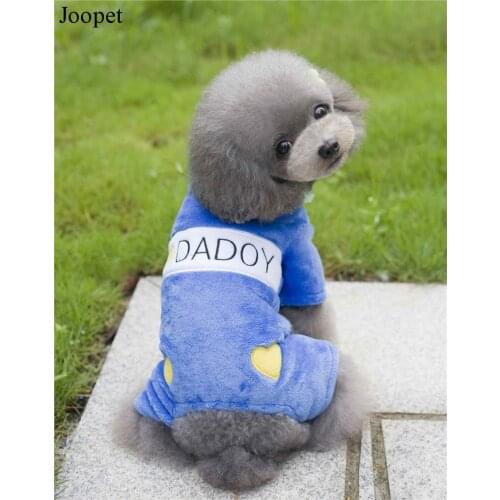 Free shipping I love daddy mommy winter pet dog pajamas fleece winter autumn clothing for pet dog clothes chihuahua pet outfits