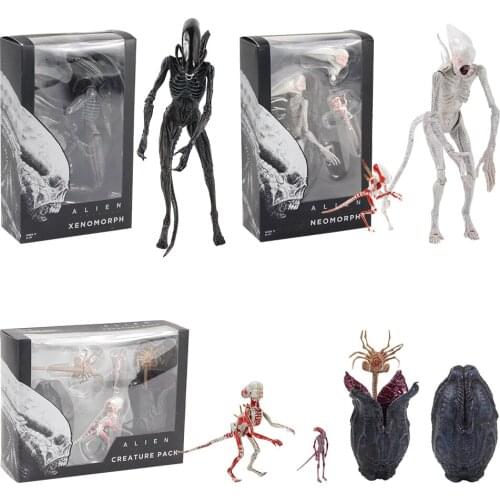 Aliens VS Predaors Neomorph Xenomorph Facehugger Chestburster Eggs Creature Pack Takayuki Takeya AVP PVC Action Figure Model Toy