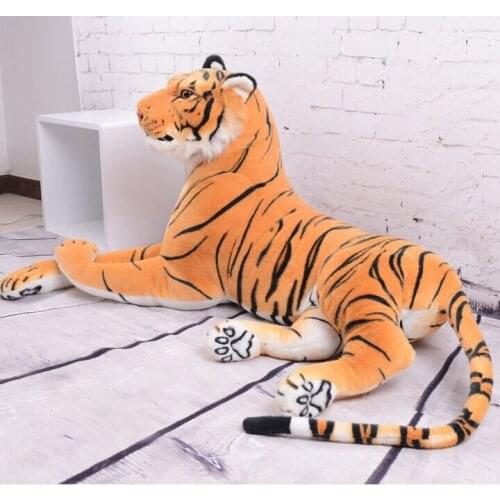 30-120cm Giant White Tiger Plush Toys Soft Wild Animal Pillow Animal Doll Yellow Tiger Black Leopard Panther Toy For Children