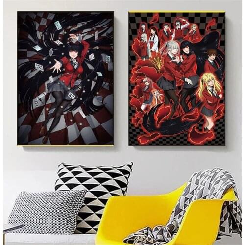 Classic KAKEGURUI Japan Anime Canvas Painting Portrait Posters and Prints for Bedroom Home Decor Gift Art Wall Paintings Cuadros