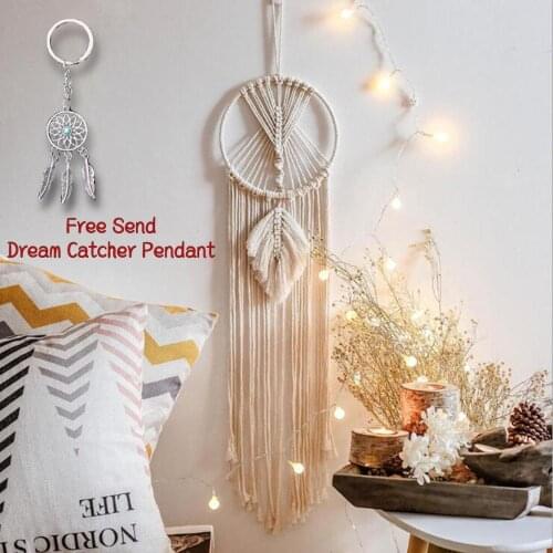 Macrame Wall Hanging Tapestry Needle Knitting Trippy Aesthetic Art For Girls Hippie Indian Leaf Room Decoration Nordic Bohemian