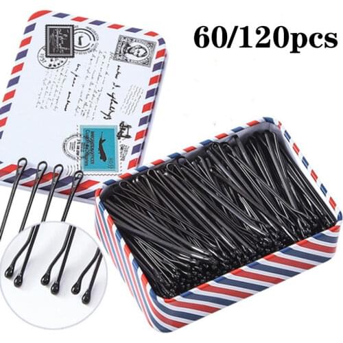 120Pcs Black Small Clip Hair Clip Hairpin Korean Simple Black Wire Hair Pins Invisible Hairpin Disposable Hair Clips for Bride