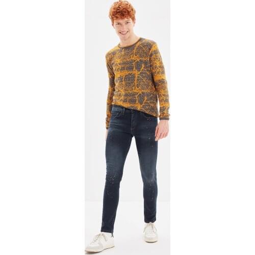 Trendyol Male Skinny Fit Destroylu Sputtering Effect Jeans TMNAW22JE0305