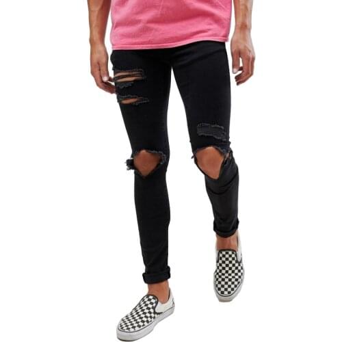Men Ripped Jeans Design Stretchy Skinny Jeans For Men Y5773
