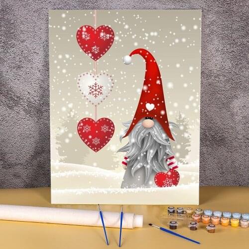 Christmas Snowman Coloring By Numbers Painting Package Acrylic Paints 40*50 Canvas Painting Home Decor Crafts For Wholesale