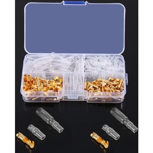 Brass Bullet Connectors Male & Female Terminals Set,120pcs 3.5mm,Insulated Car Cover Kit for Car Motorcycle Electrical Connector