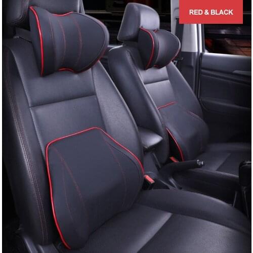 LEEPEE Car Seat Head Neck Rest Lumbar Cushion Auto Waist Rest Pillow Neck Headrest Car-styling Space Memory Seat Headrest
