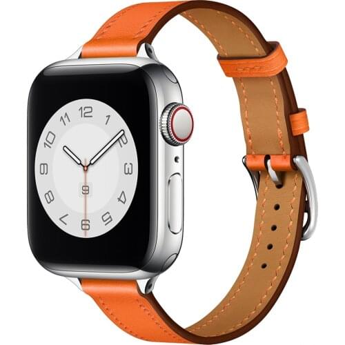 Genuine Leather Slimmer Wristband for iwatch 40mm 44mm Series 6SE Strap for Apple Watch Band 5/4/3/2/1 38/42mm Correa Accessorie
