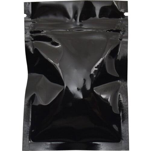 7.5x10cm 100pcs/lot Black Self Seal Aluminum Foil Ziplock Bags Bulk Food Packaging Bag Glossy Surface Vacuum Mylar Bags