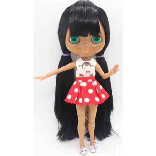 Joint body Nude Blyth Doll,black skin Factory doll Fashion doll Suitable For DIY 20170930