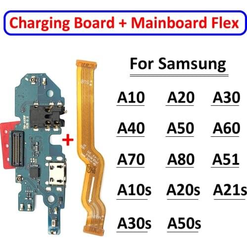 USB Charging Port Dock Board Connector Main Motherboard Flex Cable For Samsung Galaxy A10 A20 A30 A40 A50 A60 A70 A80 A21s