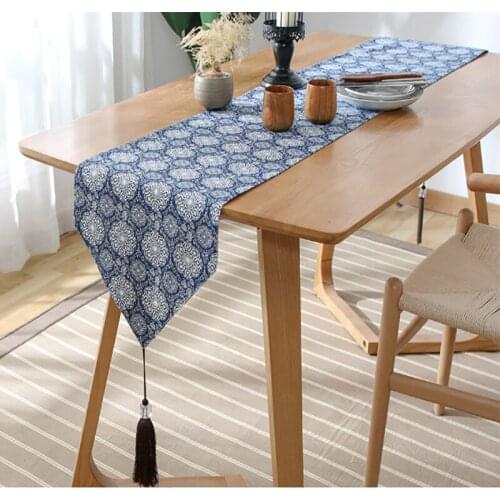 HLQON floral print cotton modern table runner table cloth cabinet cover bed runner cabinet cover home party festival decoration
