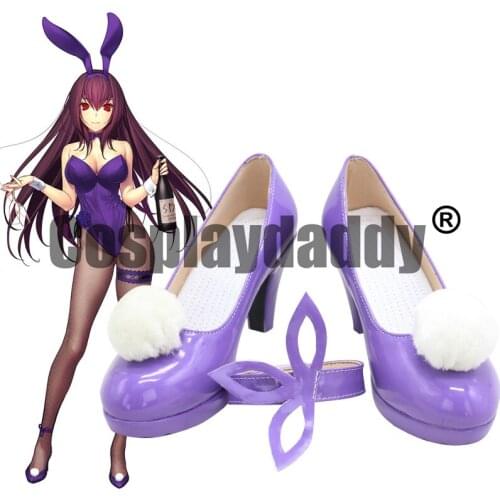 Fate/Grand Order FGO Heroic Spirit Lancer Servant Scathach Sashi Ugatsu Bunny Ver. Alter Game Cosplay Pumps Shoes X002