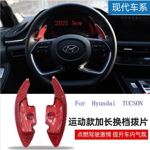 Carbon Fiber Car Steering Wheel Paddle Shifter Gear Shift Extension for Hyundai TUCSON Accessories