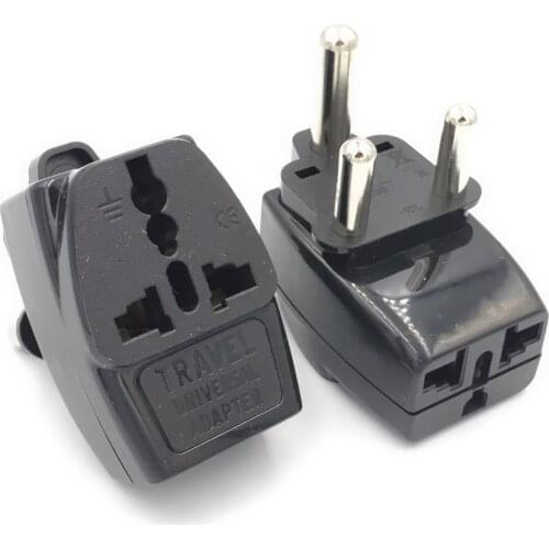 Black 10A 250V South Africa standard universal travel convertion plug one-turn-three AU/UK/US to ZA plug socket power converter