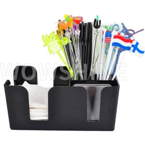 WOWSHINE Free shipping Black plastic multi-purpose tissue suction box bar supplies bar straw tissue coasters