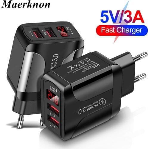 QC 3.0 4.0 USB Charger Quick Charge Portable Phone Fast Charging Adapter For iphone 12 Xiaomi EU/US/UK Plug Mobile Phone Charger