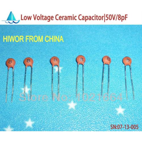 1000pcs/lot)(Ceramic Capacitors|Low) 50V 8pF, Low Voltage Ceramic Disc Capacitor, TOL.10