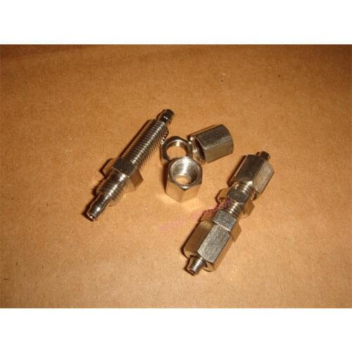 2pcs Partition through partition joint high pressure trachea joint brass nickel plated suitable for 2.5mm*4mm trachea