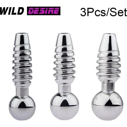 3pcs/set Urethral Sonde 10mm 9mm 8mm Urethra Plug for Men Masturbator Electro Metal Penis Plug Urethral Dilator Catheters Sounds