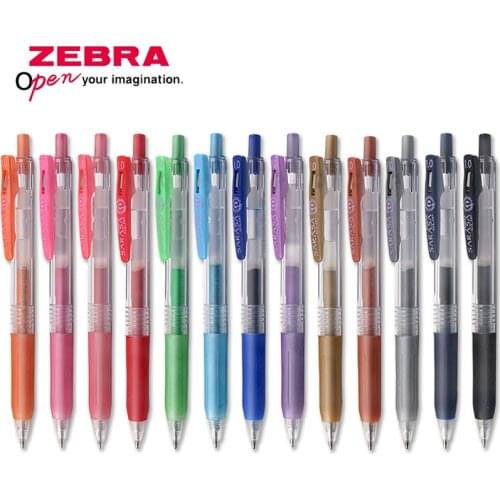 6Pcs Japan ZEBRA SARASA Pressing Gel Pen JJE15 Metal 9 Color Series 1.0mm Color Hand Book Gold and Silver Gel Pen
