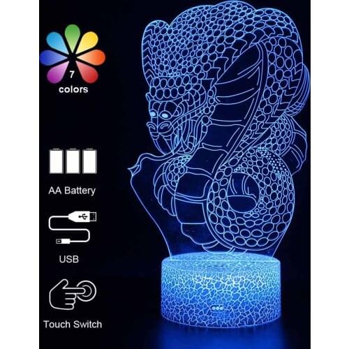 7 Colors 3d Lamp Animals LED Nightlight Kids Child Girls Manga Night Light Lamp Bedroom Holiday Party Decor