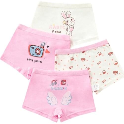 77HD Baby Girls Soft Cotton Panties Cartoon Printing Boxer Briefs Underwear Underpants for Kids Infants Shorts Gifts