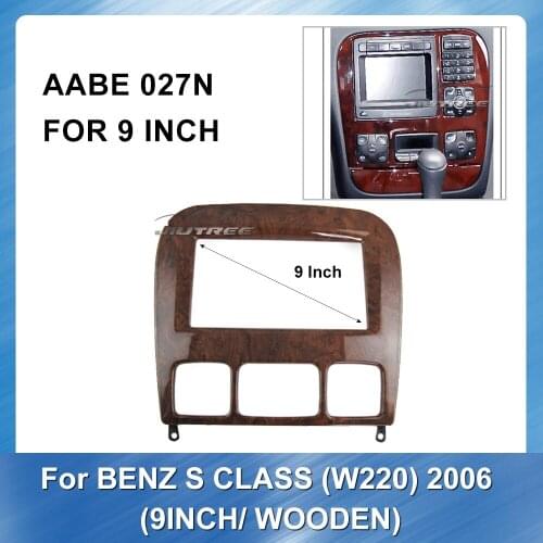 9Inch Car Fascia Panel Install Dash Bezel Trim Mount Kit Radio Frame for BENZ S CLASS W220 2006 Mahogany Installation Frame Kit