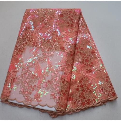 African french tulle sequins lace fabric 2019 high quality double organza lace embroidery bridal Nigerian wedding lace fabrics