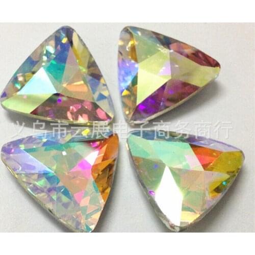 Free Shipping White AB 18MM 24pcs Point Back Crystal Fancy Stone For Garments Casual Dresses