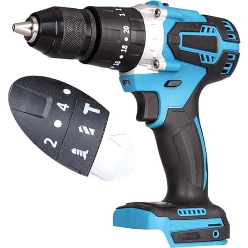 3 in 1 Brushless Electric Hammer Drill Electric Screwdriver 13mm 20+3 Torque Cordless Impact Drill for Makita Battery 18V