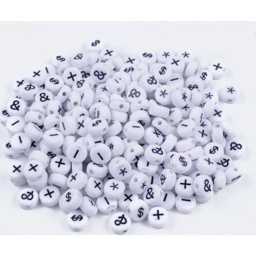 *7mm DIY Jewelry Findings Greek script Alphabet Symbol Beads 100/200/300Pcs Flat Plastic Bracelet Spacer Beads Wholesale
